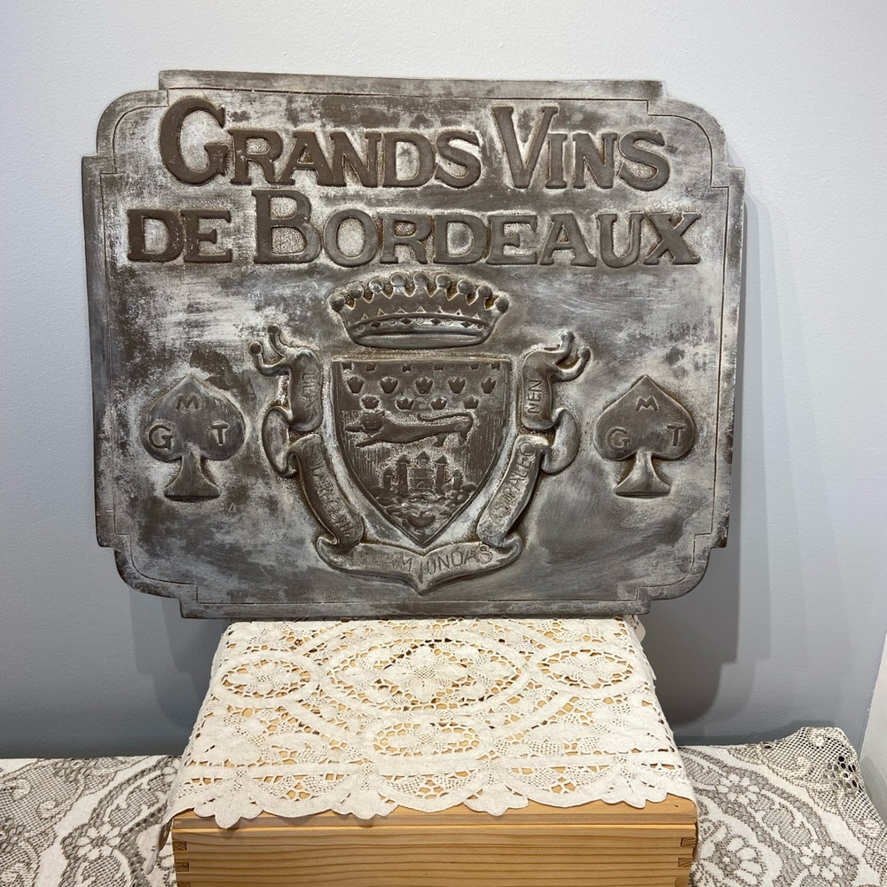 “Grand Vins de Bordeaux” Wall Plaque Sign